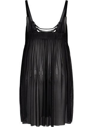 Mesh nightdress with string, Black, Packshot image number 1