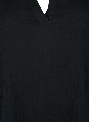 Short sleeve dress in 100% cotton, Black, Packshot image number 2