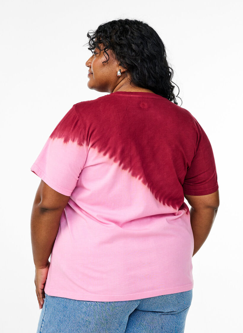 Dip-dye T-shirt in organic cotton, Red, Model image number 2