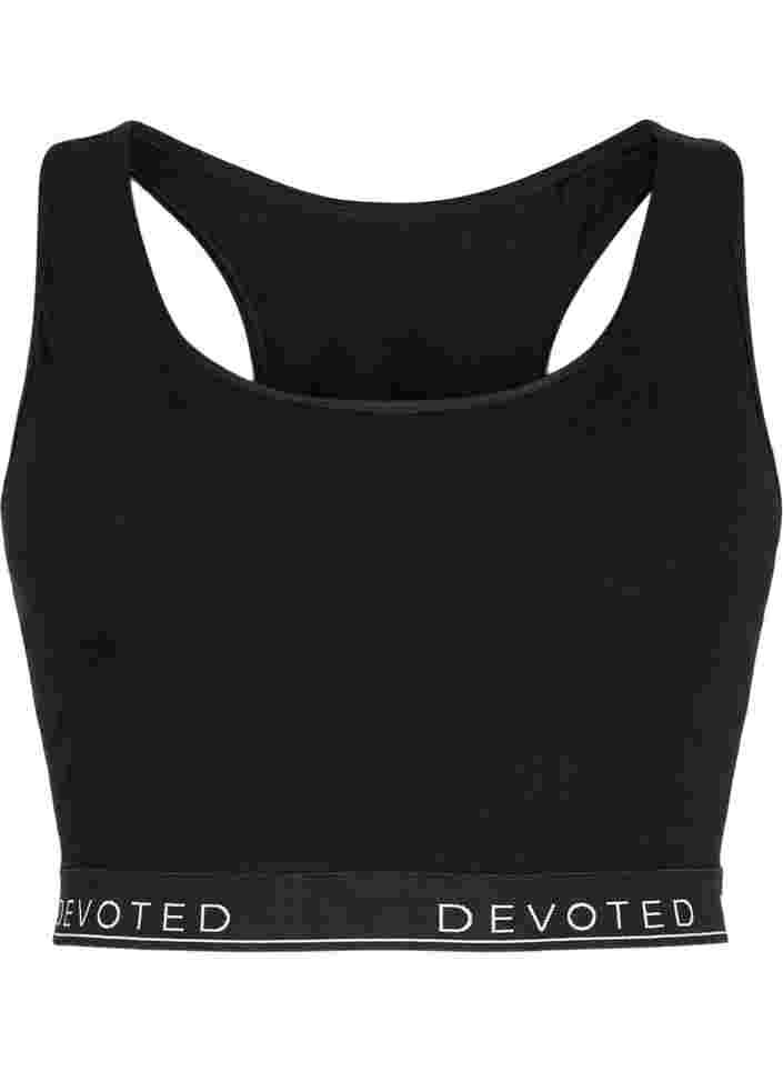 Cotton bra with round neckline, Black/Upper Font, Packshot image number 0