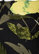 Floral blouse with a boat neck and wide sleeves, Black, Packshot image number 2