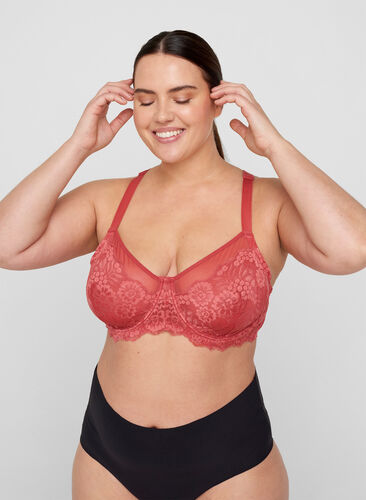 Figa underwired bra with lace back - Rose - Sz. 85E-115H