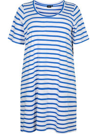 Striped jersey dress with short sleeves