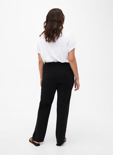 Classic pants in a viscose mix, Black, Model image number 1