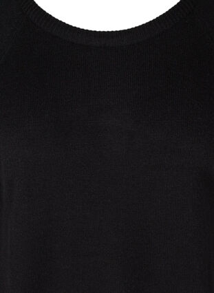 Long-sleeved knitted top with rib details, Black, Packshot image number 2