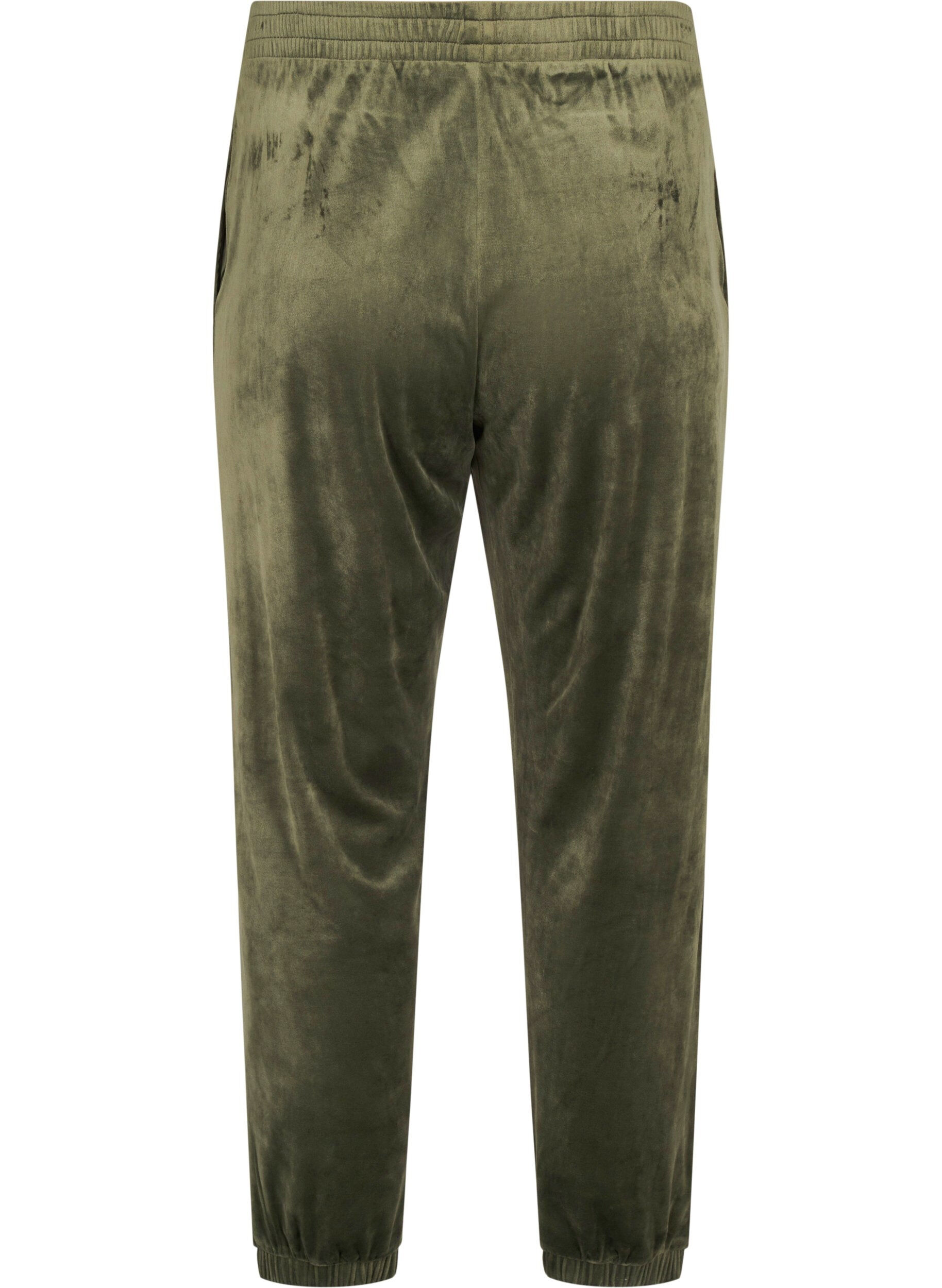 ZizzifashionLoose velvet trousers, Green, Packshot image number 1