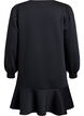 Short sweat dress with ruffle detail, Black, Packshot image number 1