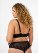 Full cover bra in mesh with embroidered pattern, Black, Model image number 1