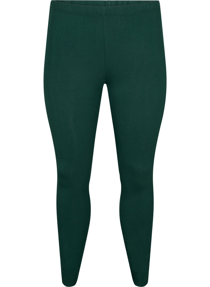 Basic leggings in viscose, Green, Packshot image number 0