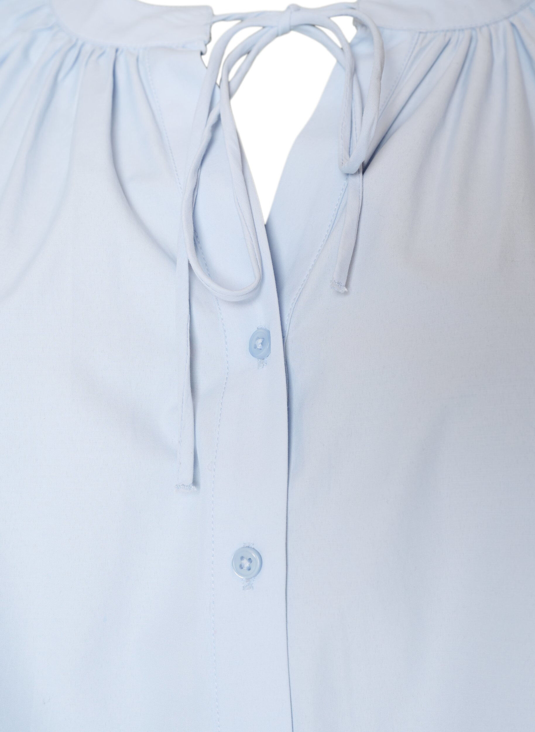 ZizzifashionShirt blouse with button fastening and tie-belt, Light Blue, Packshot image number 2
