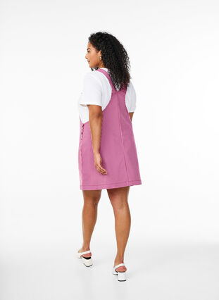 Short dungaree dress with stripes - Red - Sz. 40-64 - Zizzifashion Short dungaree dress with stripes - Red - Sz. 40-64 - Zizzifashion