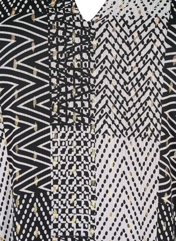 Printed blouse with v-neckline, Black, Packshot image number 2