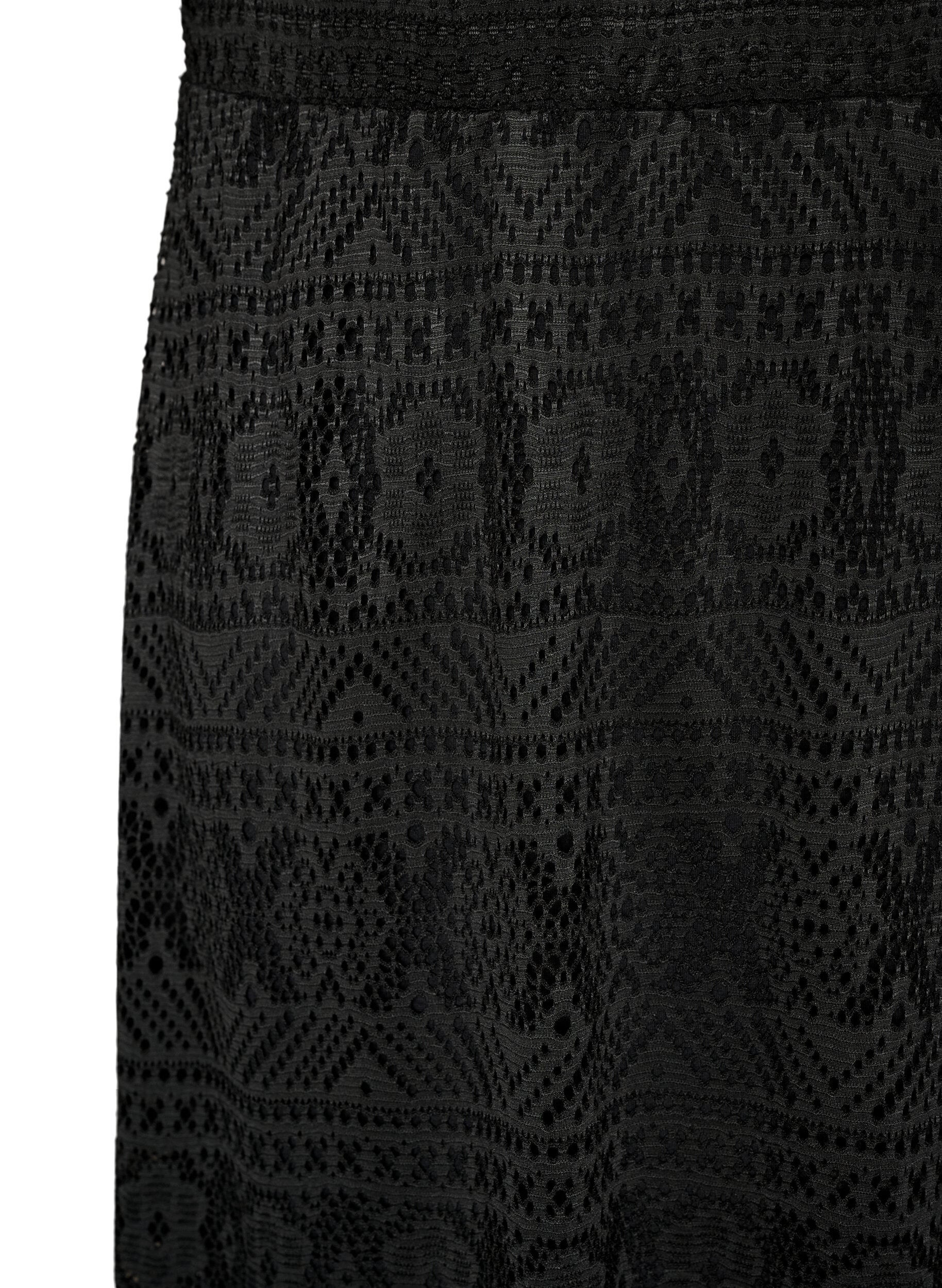 ZizzifashionLong eyelet skirt with an elasticated waistband, Black, Packshot image number 2