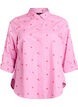Shirt blouse with stripes and hearts, Pink, Packshot image number 0