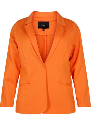 Simple blazer with button, Mandarin Orange, Packshot image number 0