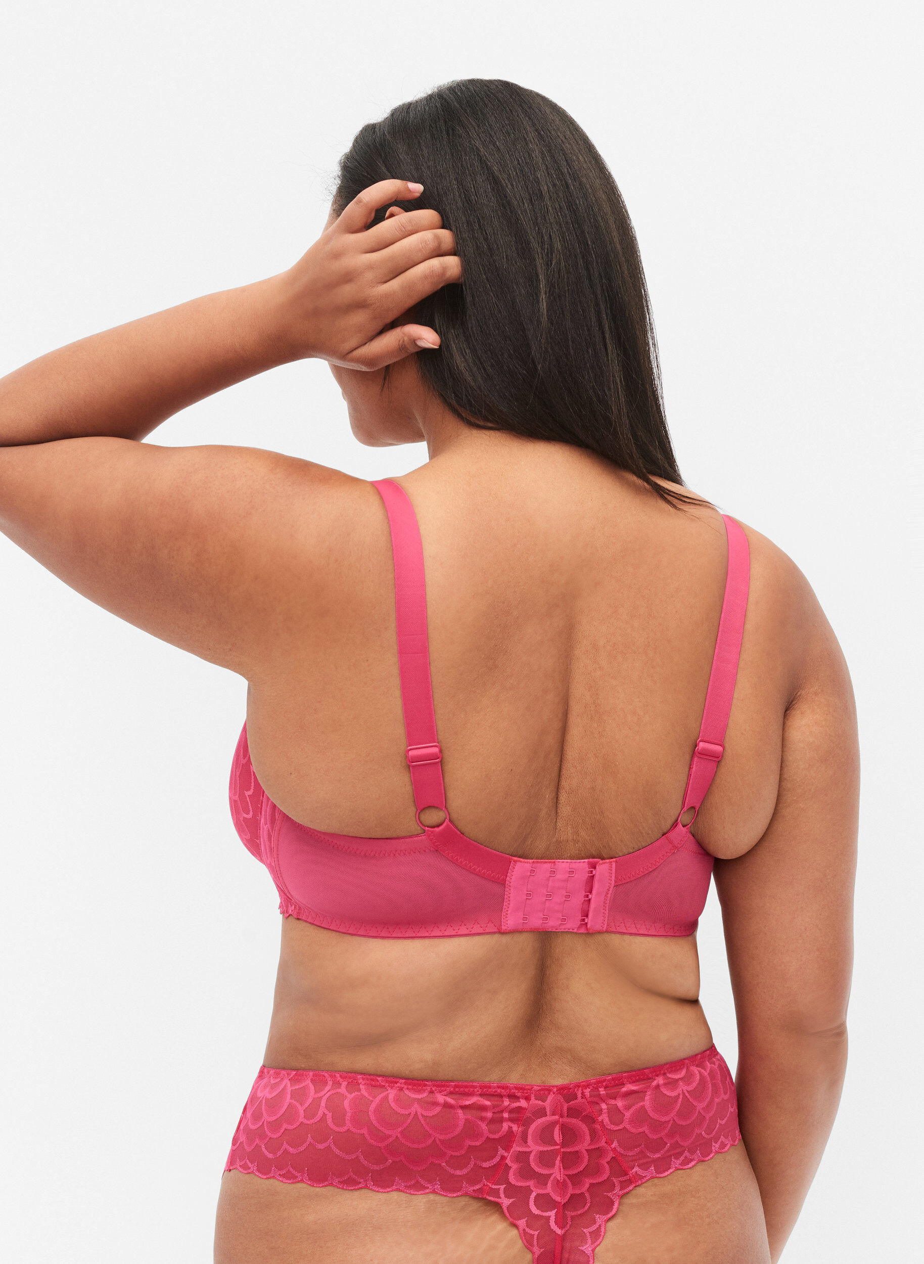 Zizzifashion Bra with underwire and lace, Pink, Model image number 1