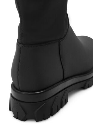 Long wide fit boots with stretch, Black, Packshot image number 3