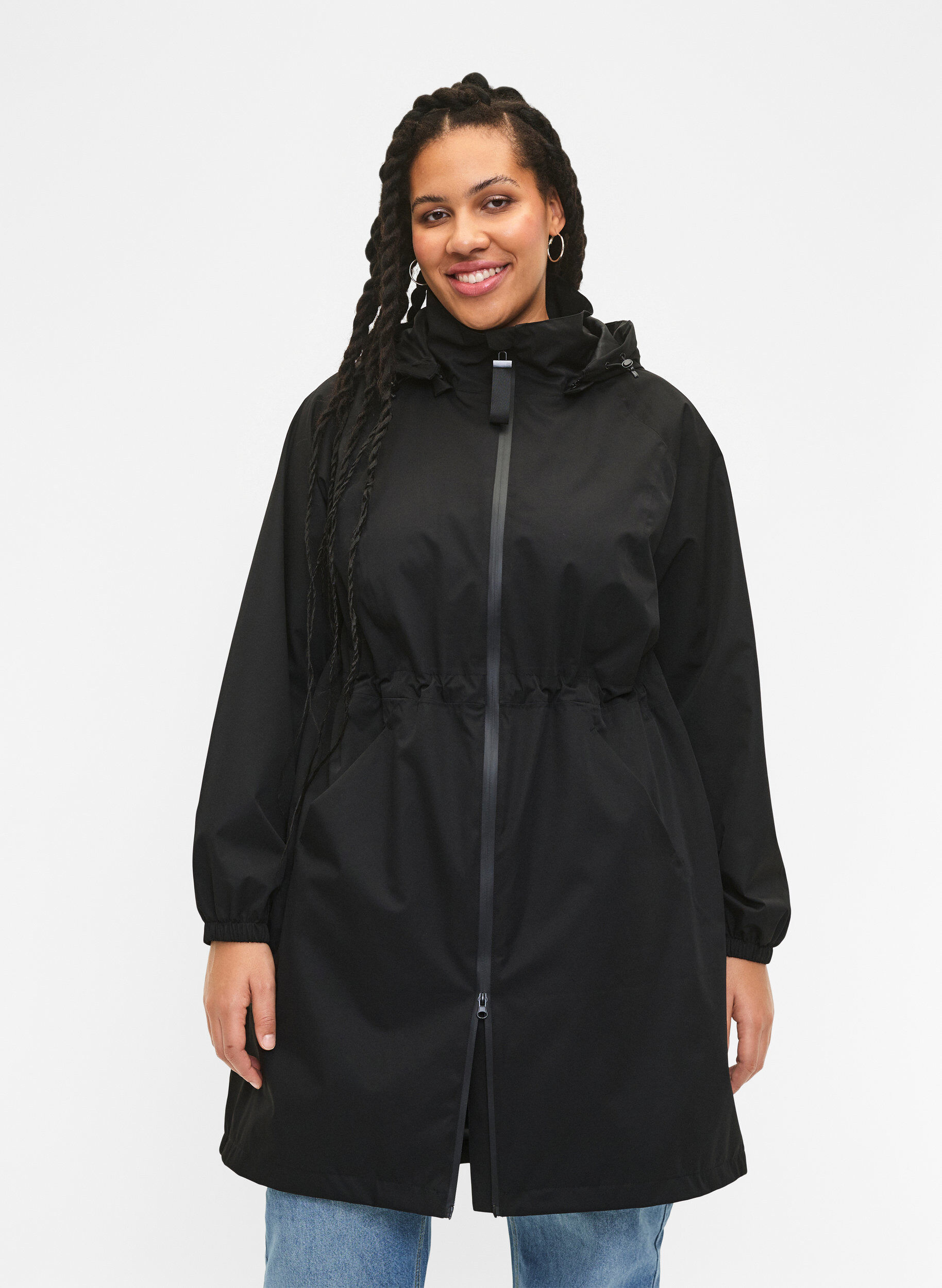 Zizzifashion Functional coat with pockets and hood, Black, Model image number 0