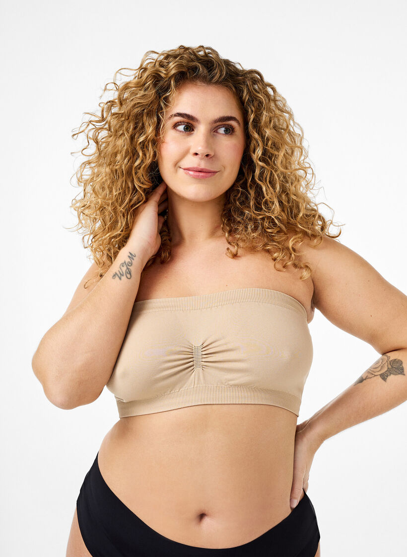 Tube bra, Beige, Model
