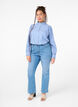 Striped shirt blouse with ruffles, Princess Blue W. St., Model image number 2