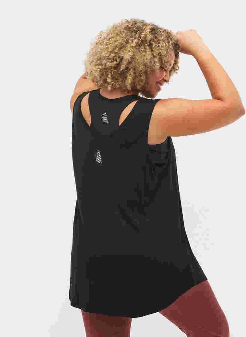 Viscose A-line workout top, Black w. JUST YES , Model image number 1