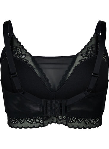 Bra with lace and soft padding, Black, Packshot image number 1