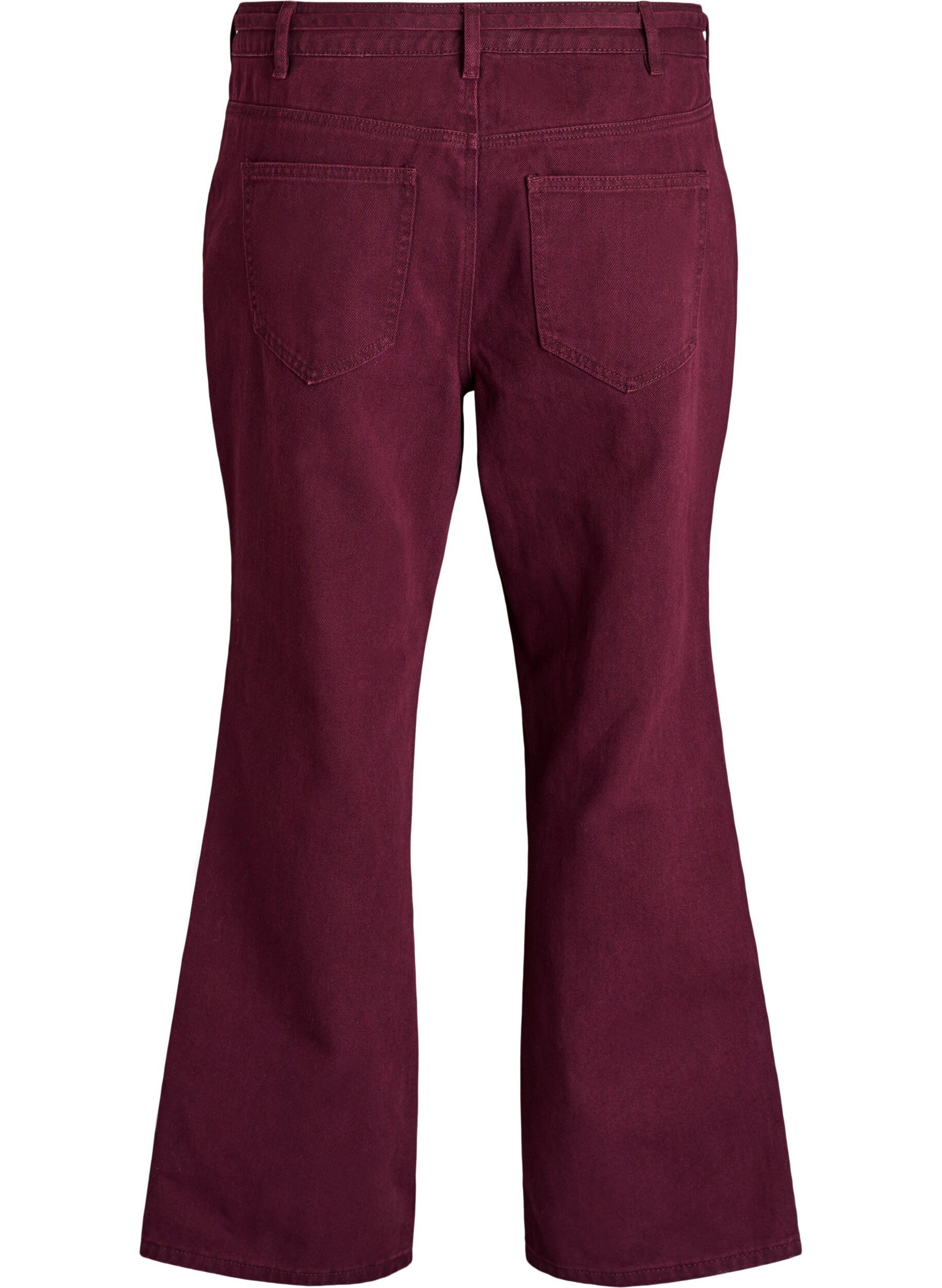 Zizzifashion Coloured high-waisted jeans with a tie-belt, Red, Packshot image number 1