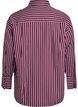 Loose shirt with stripes and a chest pocket, Dark Bordeaux, Packshot image number 1