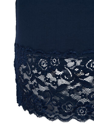 3/4-sleeved cotton blouse with lace, Navy Blazer, Packshot image number 3