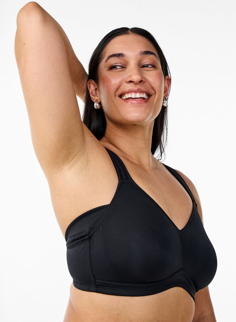 Comfort bra with padded straps, Black, Model image number 4