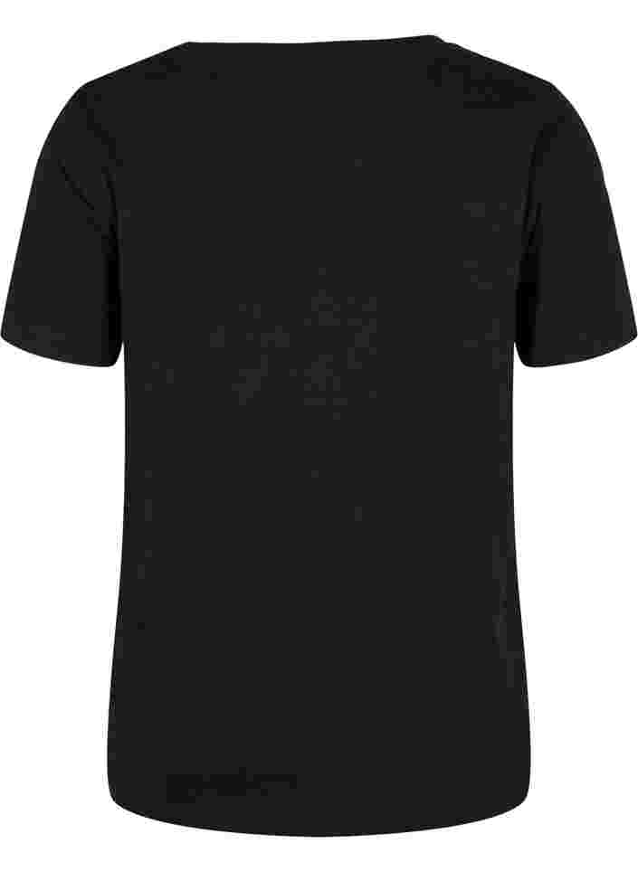 Sports t-shirt with print, Black w. RoseGoldF., Packshot image number 1