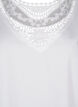 Short-sleeved blouse with lace detail, Bright White, Packshot image number 2