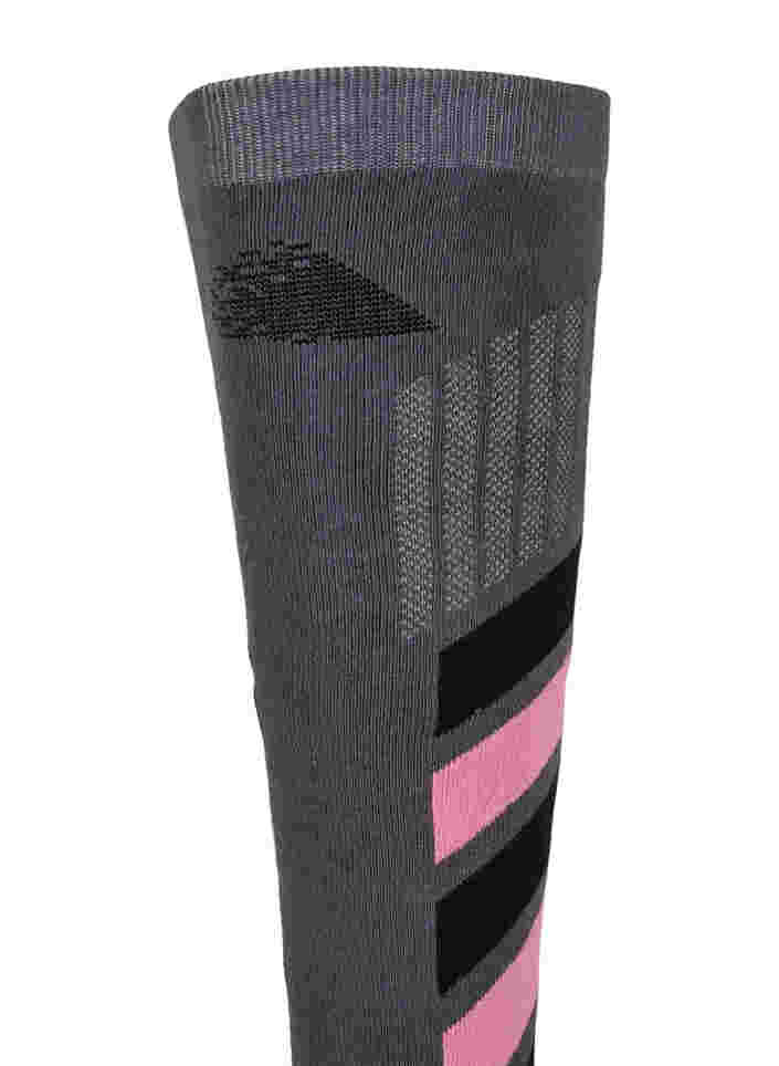 Cotton ski socks, Dark Grey/Sea Pink, Packshot image number 1
