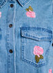 Short denim dress with embroidered flowers, LBD w. Flower, Packshot image number 2