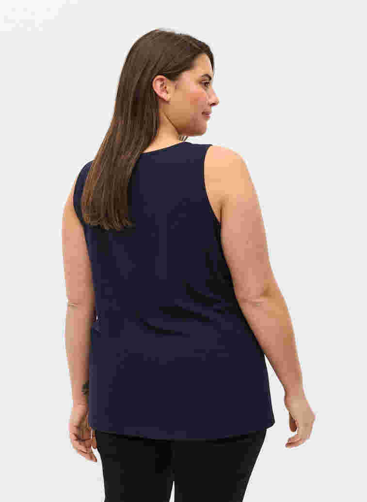 Plain-coloured cotton top, Night Sky Solid, Model image number 1