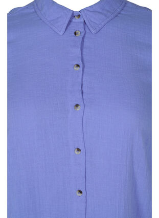 Long cotton shirt with a classic collar, Ultramarine, Packshot image number 2
