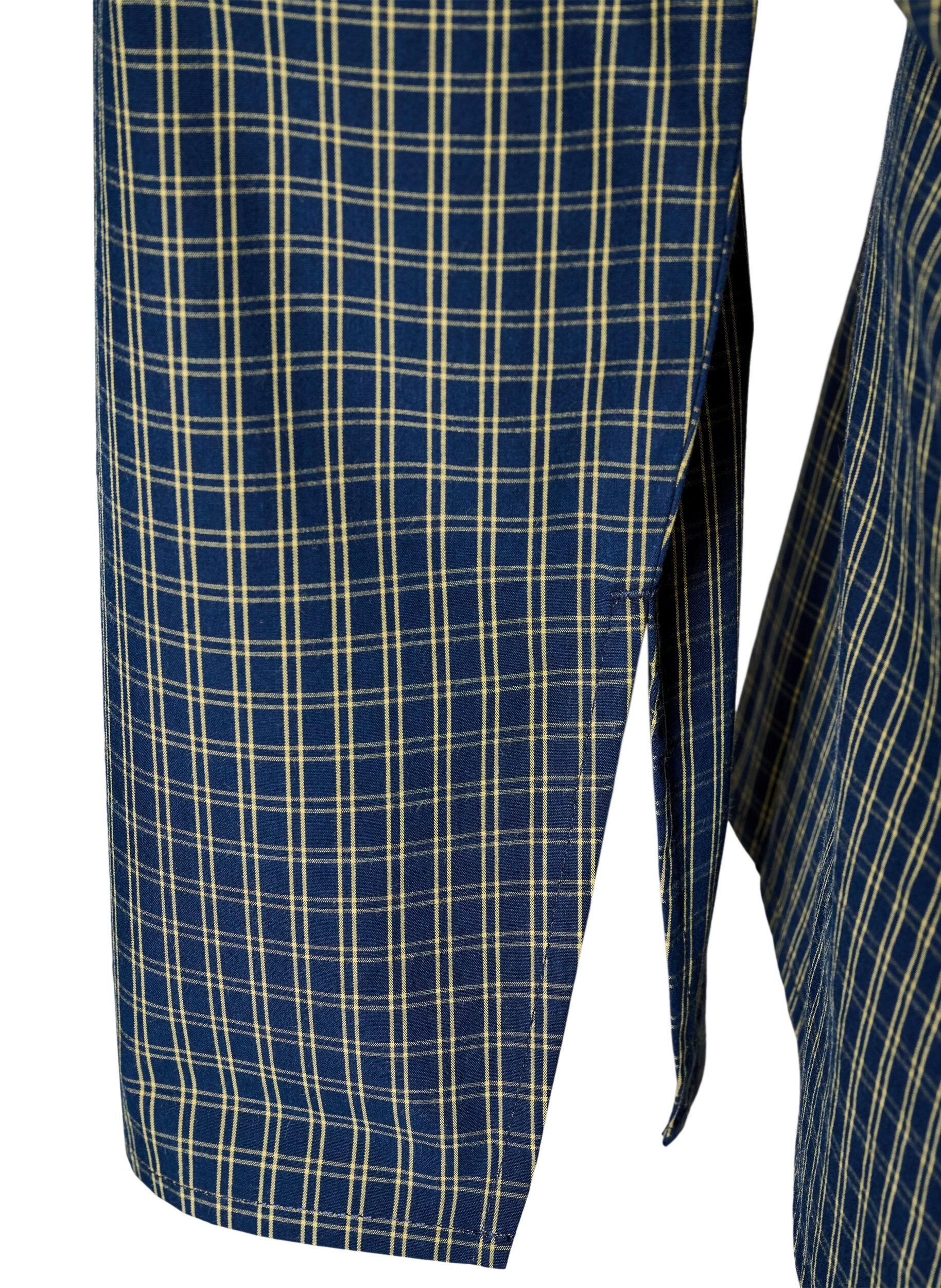ZizzifashionCotton shirt with a checked pattern and concealed button fastening, Blue, Packshot image number 4