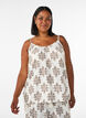 Patterned top with tie straps, Vanilla, Model image number 0