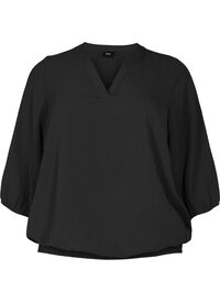 Blouse with smock and 3/4 sleeves