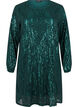 Long-sleeved sequin dress with pattern, Rain Forest, Packshot image number 0