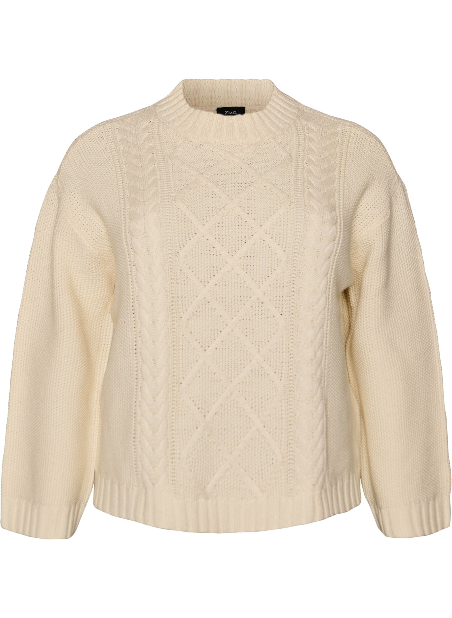 ZizzifashionJumper with a cable knit pattern, Vanilla, Packshot image number 0