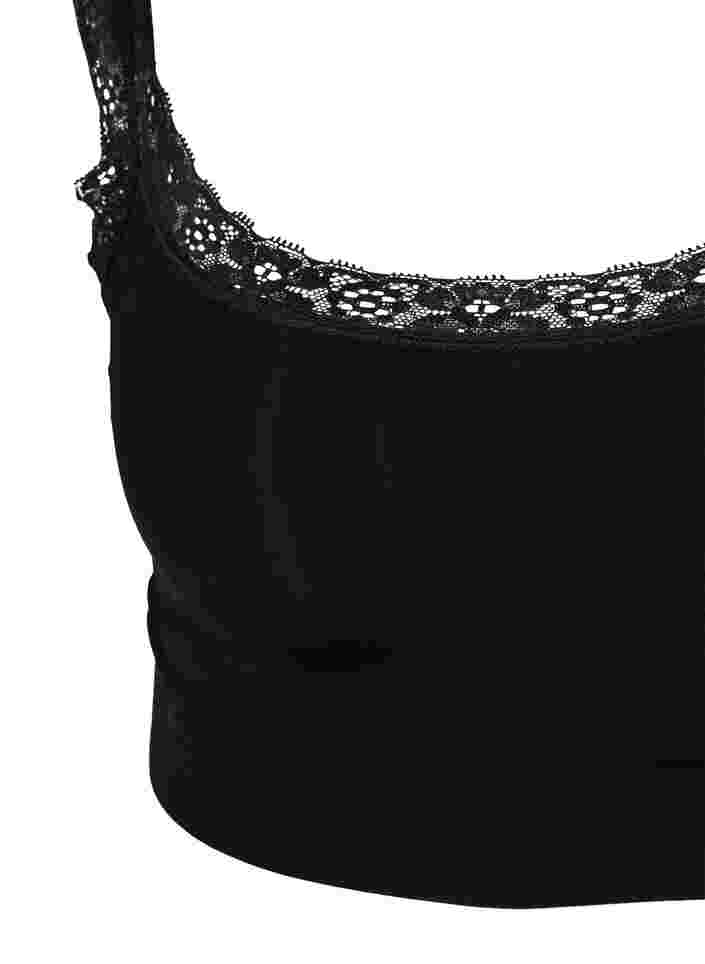 Soft bra with lace, Black, Packshot image number 2