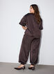 Satin balloon trousers with rhinestones, Brown, Model image number 1