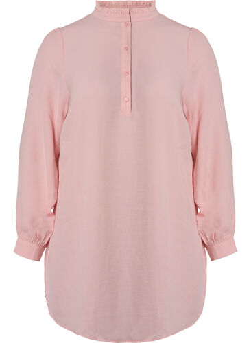 Long-sleeved tunica with ruffle collar, Strawberry Cream, Packshot image number 0