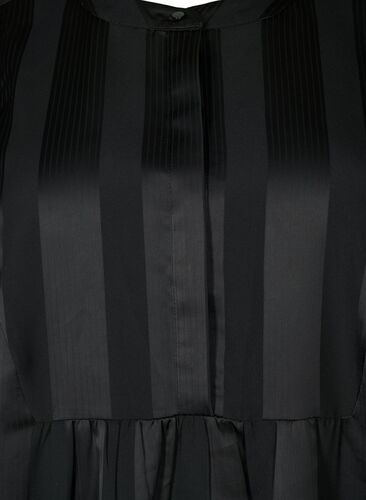 A-line dress with stripes and 1/2 sleeves, Black, Packshot image number 2