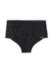 Hipster period briefs in mesh with heart details, Black, Packshot image number 0
