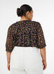 Blouse with floral print and V-neck, Black, Model image number 2