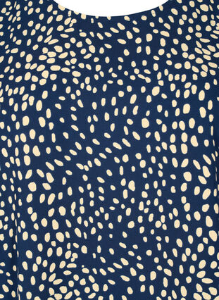Blouse with puff sleeves, Navy B./Beige Dot, Packshot image number 2