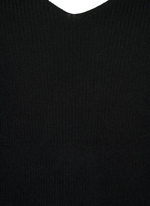 Knitted top with v-neckline, Black, Packshot image number 2