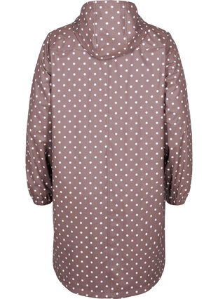Hooded polka dot rain jacket, Iron W/White dot, Packshot image number 1